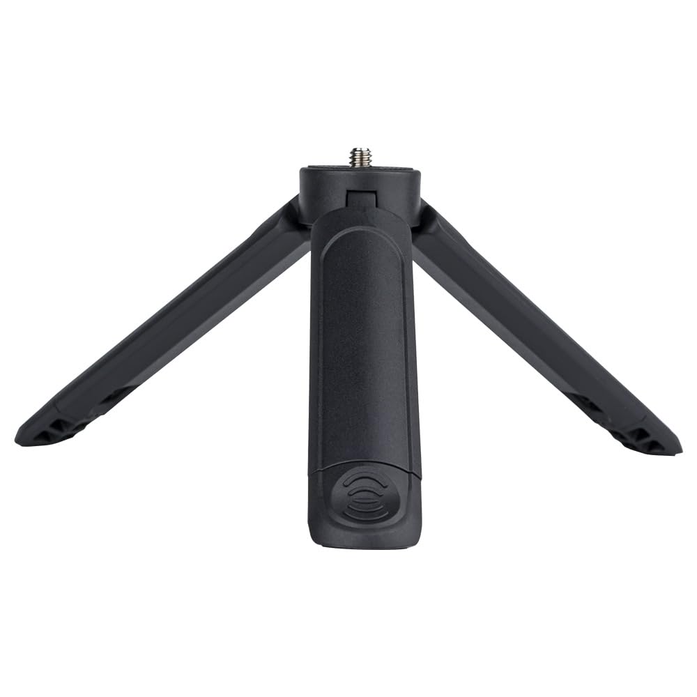 Mini Camera Tripod 2-in-1 Desktop Stand & Grip Handle - Ultra Portable Geared Heads Tripod for DSLR Webcam Phone 1/4” Mount 2oz Lightweight