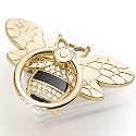 Allengel Bee Phone Ring Holder Finger Kickstand with Crystal, Cute Phone Ring Grip Holder for iPhone or Smartphone Cases, Gold Black