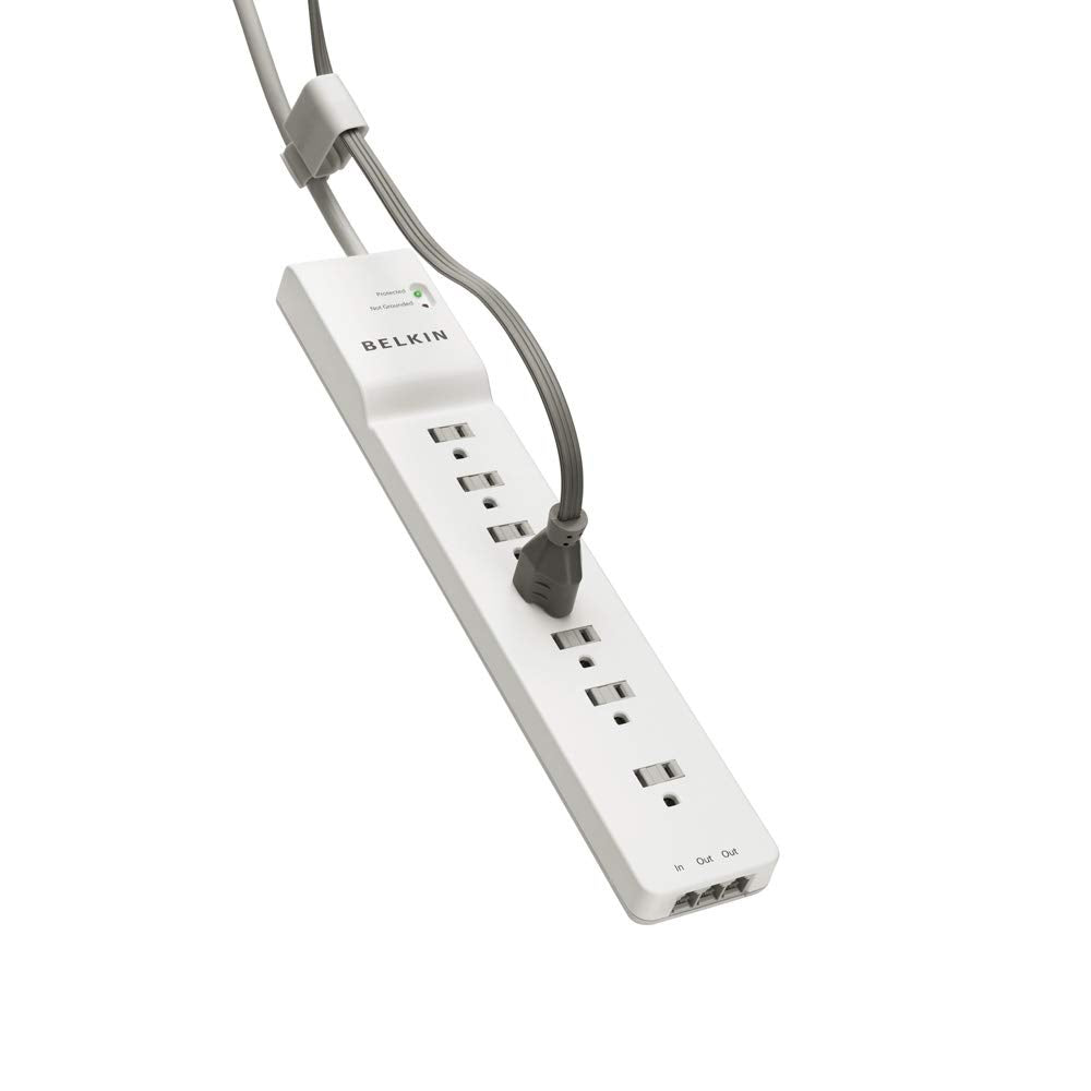 Belkin Power Strip, Belkin Surge Protector with 7 AC Multiple Outlets, 6 ft Long Heavy Duty Extension Cord for Home, Office, Travel, Laptop, Computer