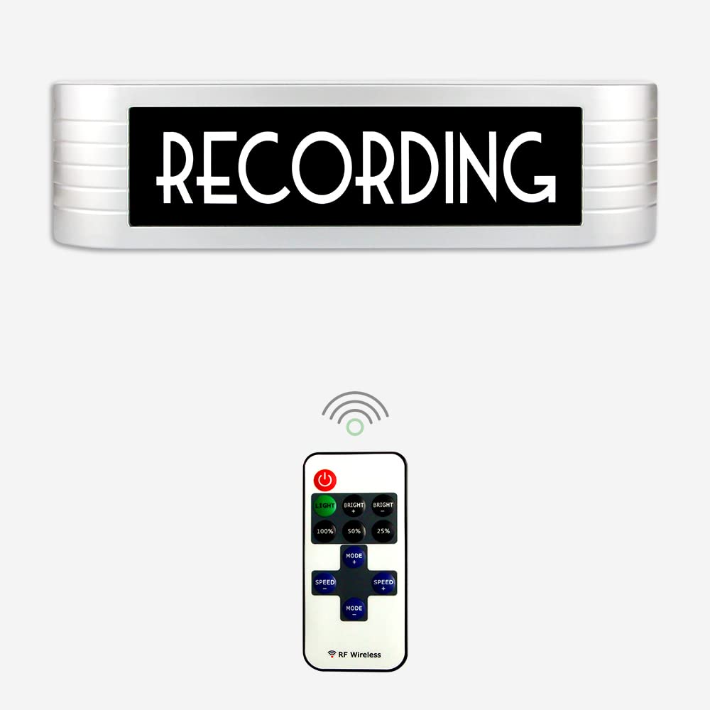 COMSUKI Recording Led Sign Light,Personalized Studio Office Sign,Music Studio Decoration,Broadcast Warning Sign Finished
