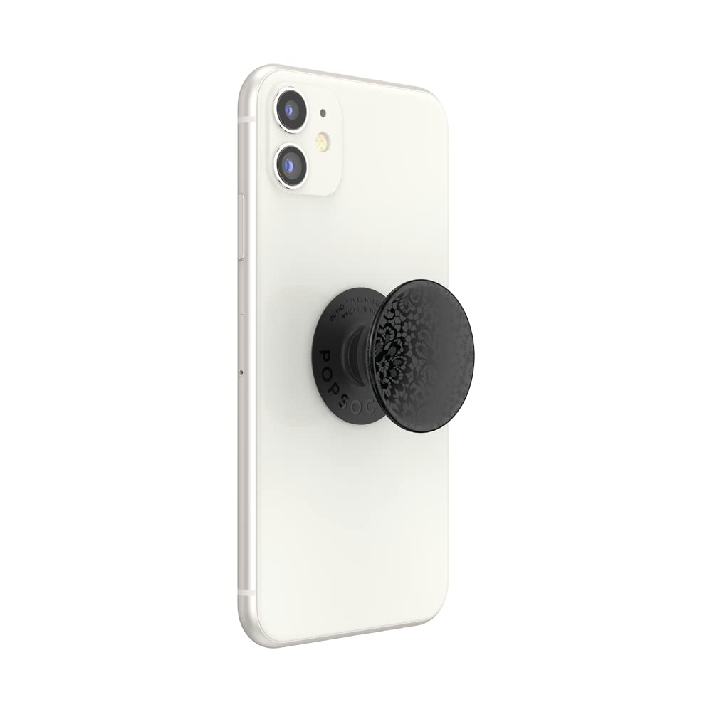 PopSockets Adhesive Phone Grip, Holder, Phone Stand, Black - Lace Noir