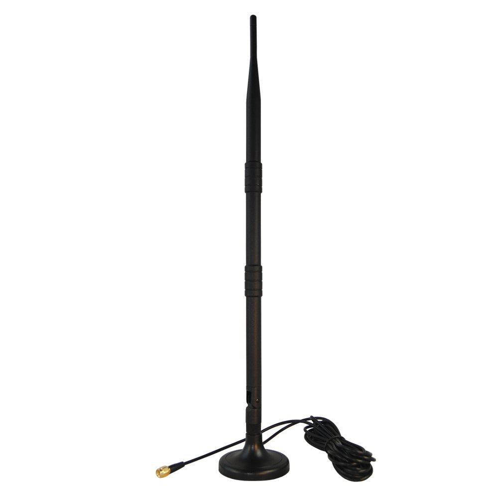HQRP KIT: WiFi Booster Wireless Antenna Plus RP-SMA Male to Female RG174 Antenna Socket Base Compatible with D-Link Antenna DWL-7100AP / WDA-1320