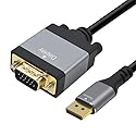 Cyberguys DisplayPort to VGA Cable 6ft, DP to VGA Cable w/ Secure Latch & Gold-Plated Connectors - Plug & Play Male-to-Male Display Port Adapter