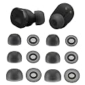 XMTYAN Replacement Ear Tips Compatible with JBL Tune Buds 2, Soft Silicone Eartips with Portable Storage Box (6, Black, S/M/L)