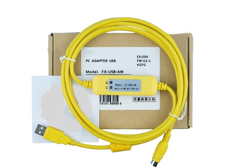 Ailsa Hexi FX-USB-AW for Programming Cable FX3U 3G PLC Download Cable Data Cable Economy Version Yellow 3 metres
