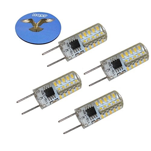 HQRP 4-Pack G8 Bi-Pin 40 LEDs Light Bulb SMD 3014 Cool White for Accent, Microwave ovens, Pendant, Puck, Under Cabinet Puck Lights