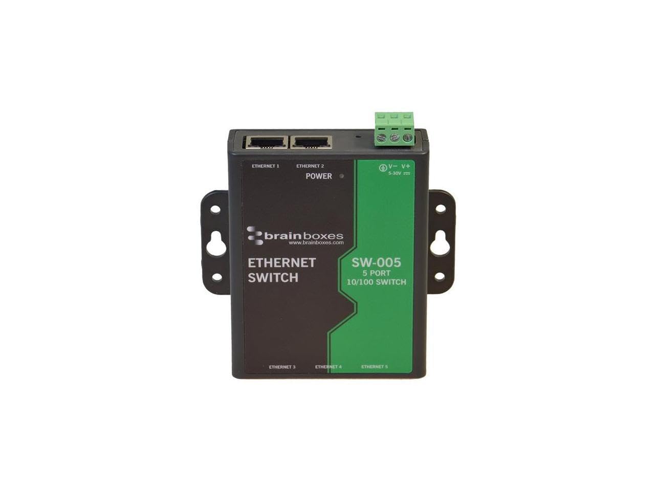 Brainboxes Switch - 5 Ports - DIN Rail mountable (SW-005)