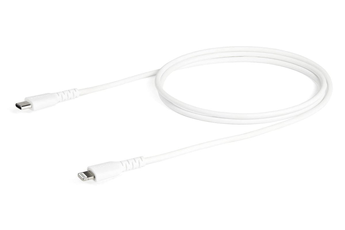 StarTech 3ft/1m USB-C to Lightning Cable White Rugged MFi (RUSBCLTMM1MW)