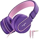 AILIHEN Kids Headphones for School, Safe Volume Limited 93dB, On-Ear HD Mic Stereo Sound Girls Boys Wired Headphones for Kid, Foldable Headset…