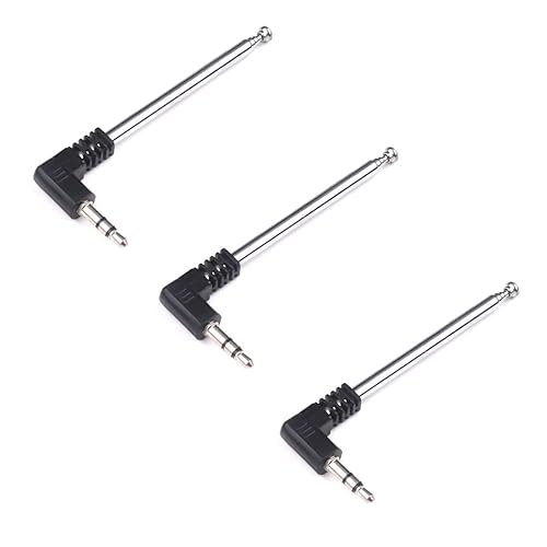 Mini FM Radio Antenna 3.5mm Male Telescopic FM Antenna 3-Pack Compatible with Portable Radio Indoor Stereo Receiver AV Audio Video Home Theater