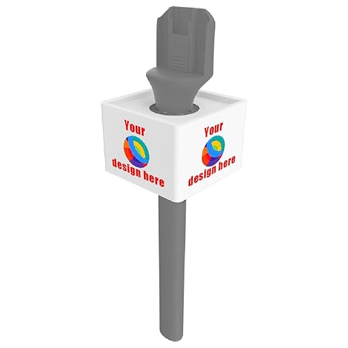 Customizable Microphone Flag Compatible with DJI RODE Mic Handle Personalization Microphone Logo Box for DJI Mic Stand (White)