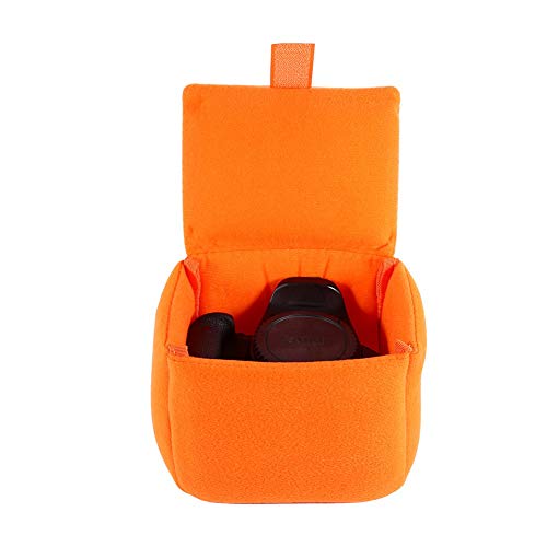 Tbest Camera Insert Bag,DLSR Camera Bag Insert Padded Shockproof Foldable Camera Insert Protective Camera Case Bag Accessory For Photographing(orange)