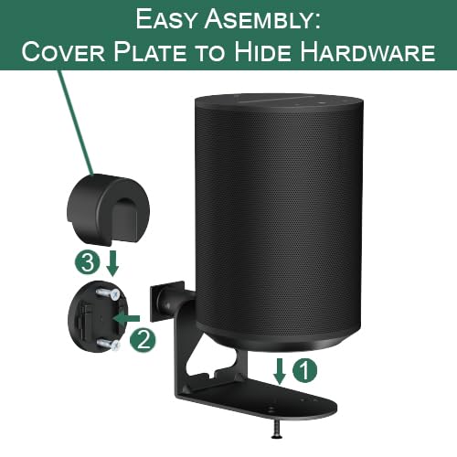 ynVISION.DESIGN Pair of Adjustable Wall Mount Brackets Compatible with SONOS ERA 100 and ERA 300 | Tilts, Swivels and Rotates | Black | 2 Pack