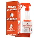 WHOOSH! Screen Shine Pro 16.9 fl oz Refillable Screen Cleaner for TV, OLED, and Monitors - Streak-Free Spray with Microfiber Cloth - Safe for Flat