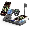 YiJYi Dual Phone Wireless Charging Station for Apple Devices, 30W Wireless Charger with Auto-Switch 7-Color Light & Clock,Dual iPhone for iPhone 17