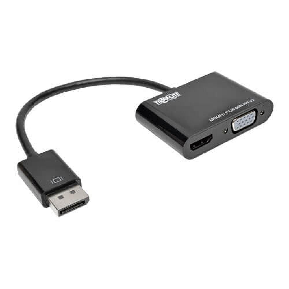 TRIPP LITE DisplayPort 1.2 to VGA/HDMI All-in-One Converter Adapter Box, 4K @ 30Hz, Plug-and-Play No Drivers or Power Supply Needed, 6 inch Cable