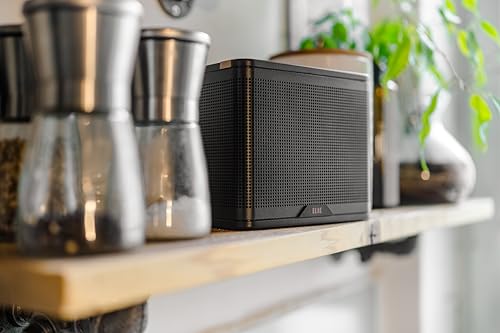 ELAC NAVA100 Portable Bluetooth Speaker, Black - 3” Full-Range Driver with Dual Passive Radiators - Up to 15 Hours of Playtime & USB-C Fast Charging