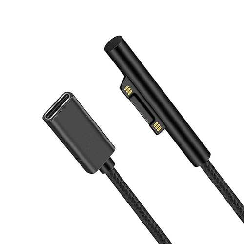 Gomass Surface Connect to USB-C Charging Cable PD 15V/3A Compatible for Microsoft Surface Pro 3/4/5/6/7, Surface Laptop 3/2/1,Surface Go, Surface