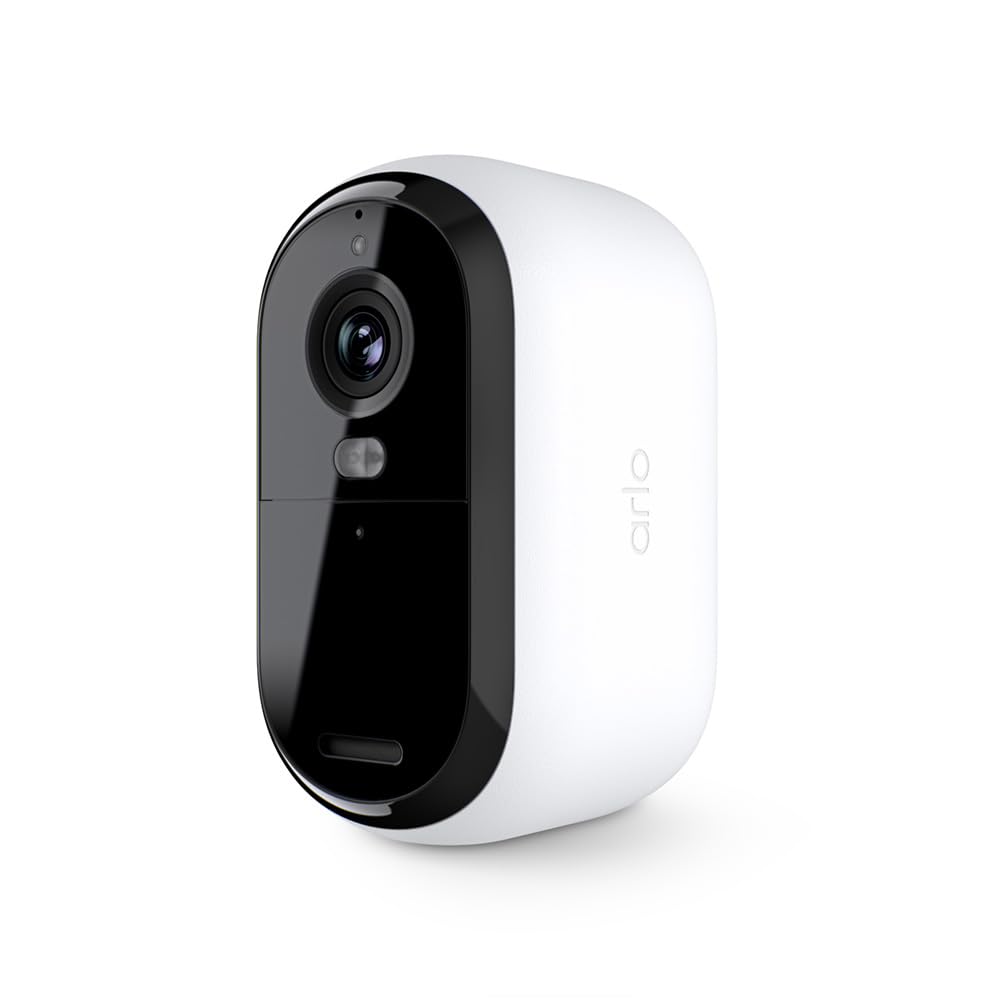 Arlo Essential 2K Cam (2nd Gen) - Wireless, Indoor/Outdoor, Color Night Vision, 2-Way Audio, Motion Alerts, Wide Angle, Spotlight - White (Renewed)