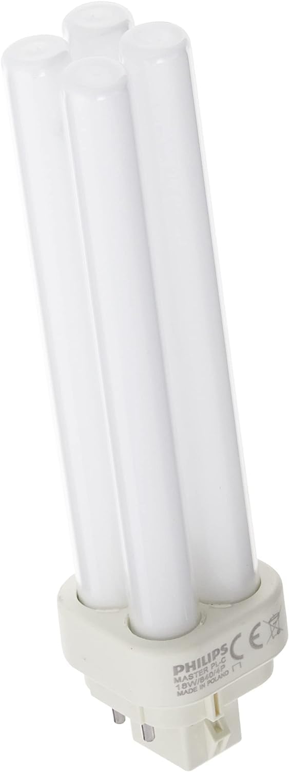 Philips Lighting 383331 PL-C Linear Compact Fluorescent Lamp 18 Watt 4-Pin G24q-2 Base 1200 Lumens 82 CRI 4100K Cool White Alto