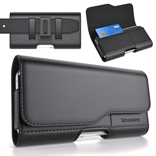 Stronden Magnetic Closure Holster for iPhone 17 Pro, 17e, 17, 16 Pro, 16e, 16, 15 Pro, 15, 14 Pro, 14, 13 Pro, 13, 12 Pro, 12, 11, XR - Leather Belt