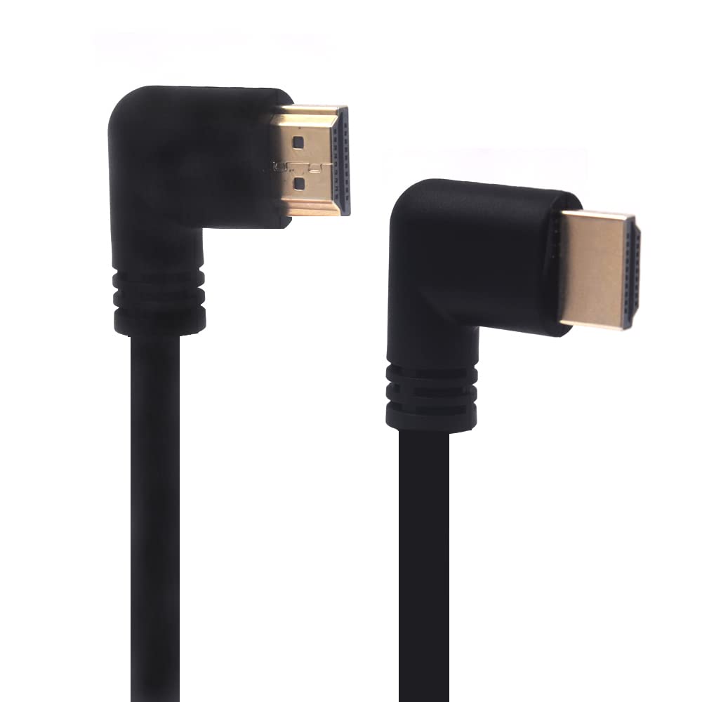 Kework 1.5ft 18Gbps 4K@60Hz HDMI Cable, Left Angle to Right Angle HDMI 2.0 Male Adapter HD High Speed Shield Cord for Xbox HDTV PS4 PS5 Switch