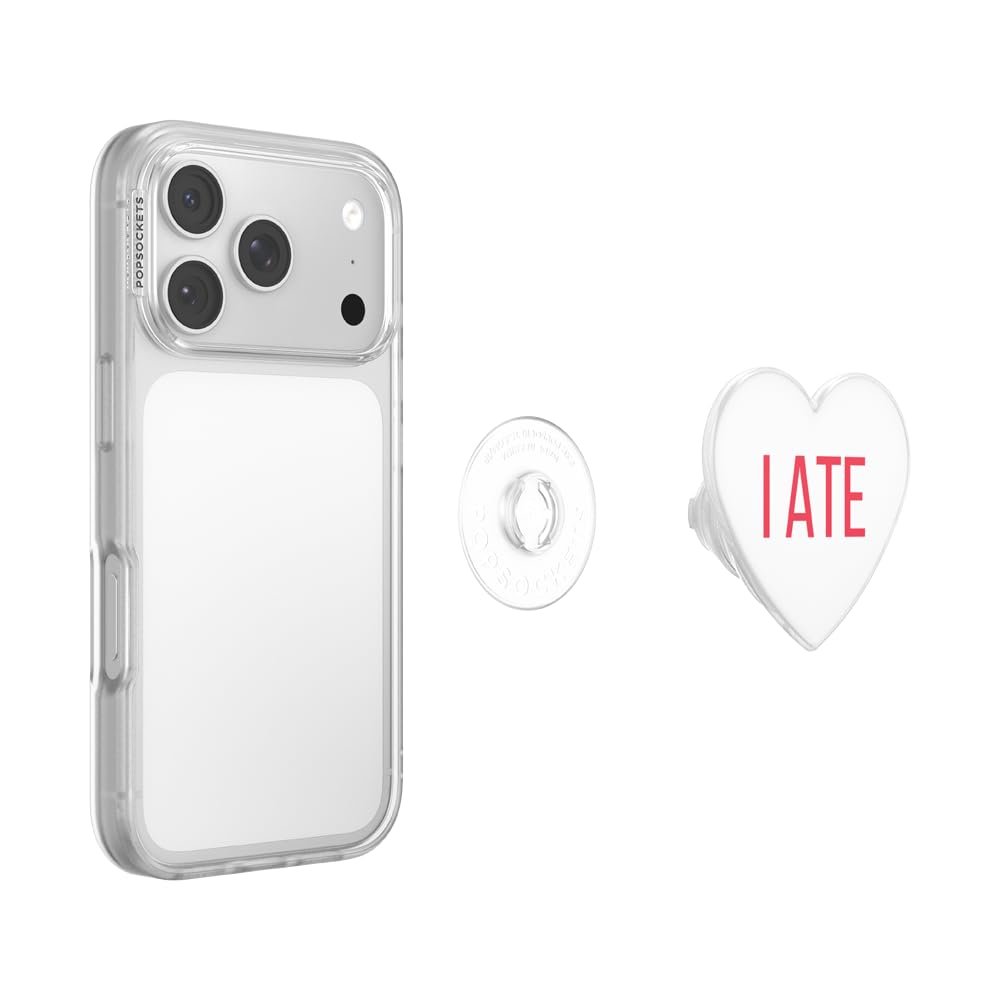 PopSockets PopTop, Adhesive Phone Grip with Swappable Top, Heart - Heart I Ate