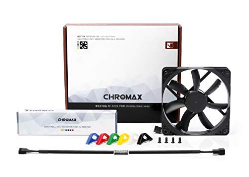 Noctua NF-S12A PWM chromax.Black.swap, Premium Quiet Fan, 4-Pin (120mm, Black)