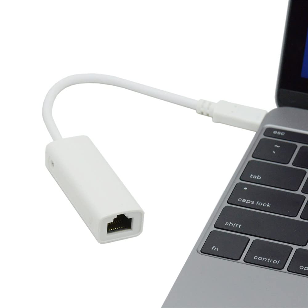 JSER USB-C Type C USB 3.1 Male to 100Mbps Ethernet Network LAN External Adapter for Laptop