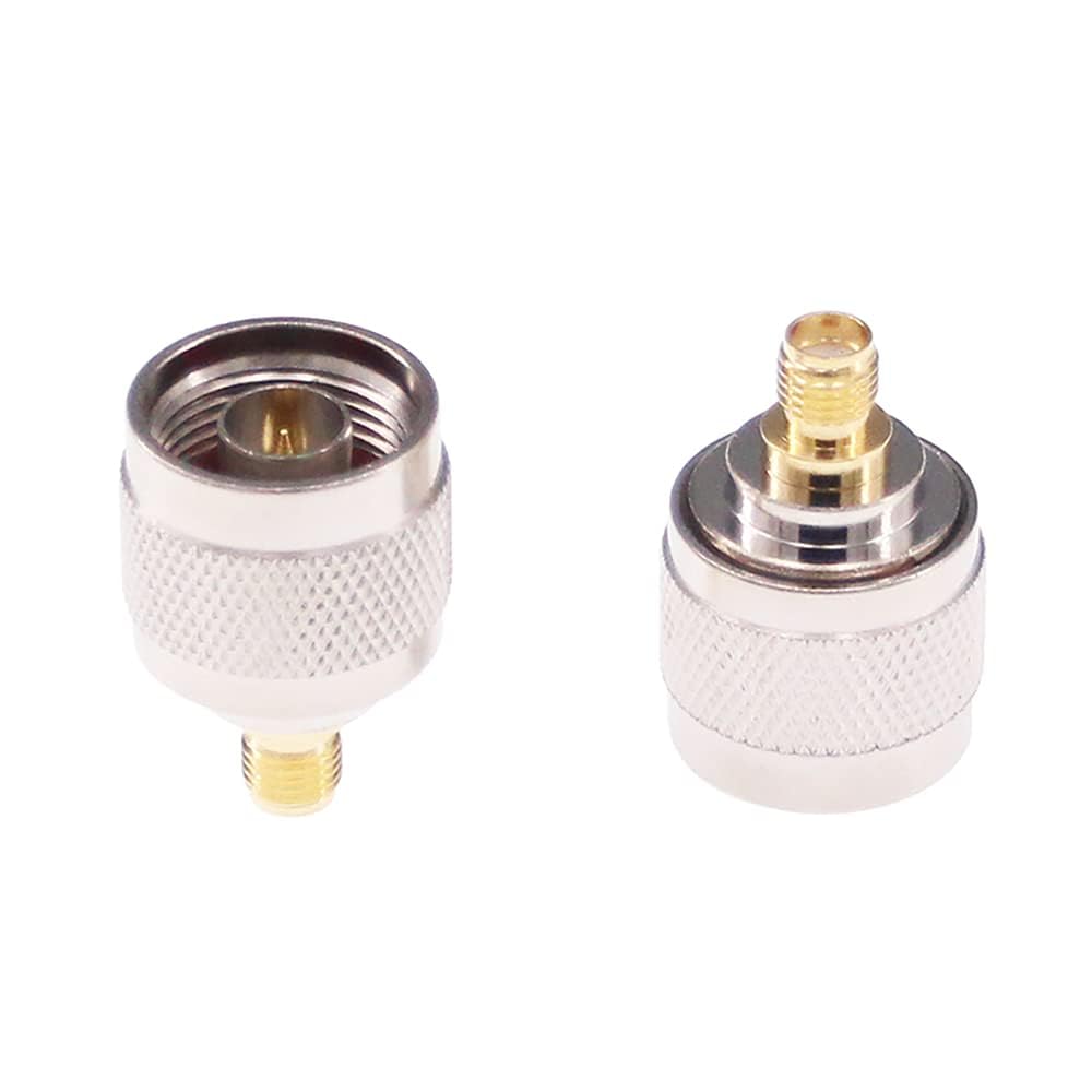 RFaha 2pcs N Male to SMA Female RF Coax Adapter N to SMA Coaxial Connector(F41-2)