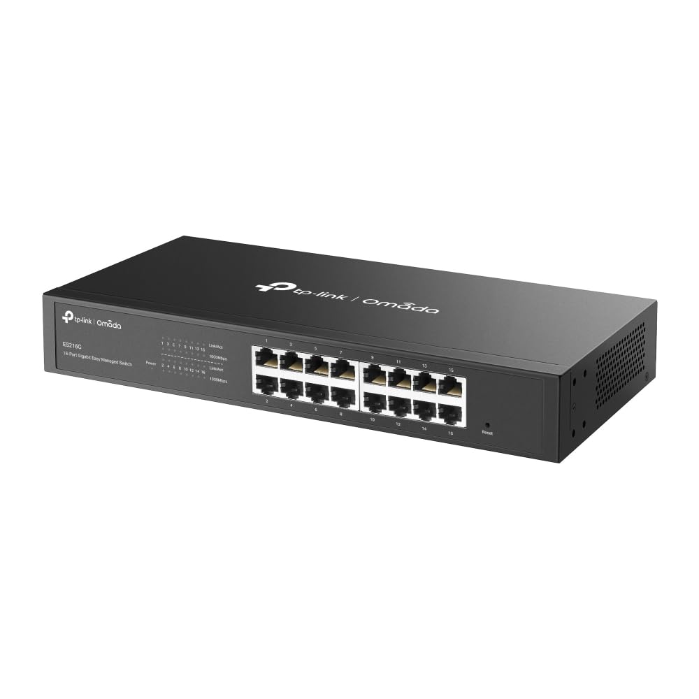 TP-Link Omada 16 Port Gigabit Easy Managed, Switch, VLAN, Auto Loop Prevention, IGMP Snooping, Fanless, Managed by Omada, Durable Metal w/ Shielded