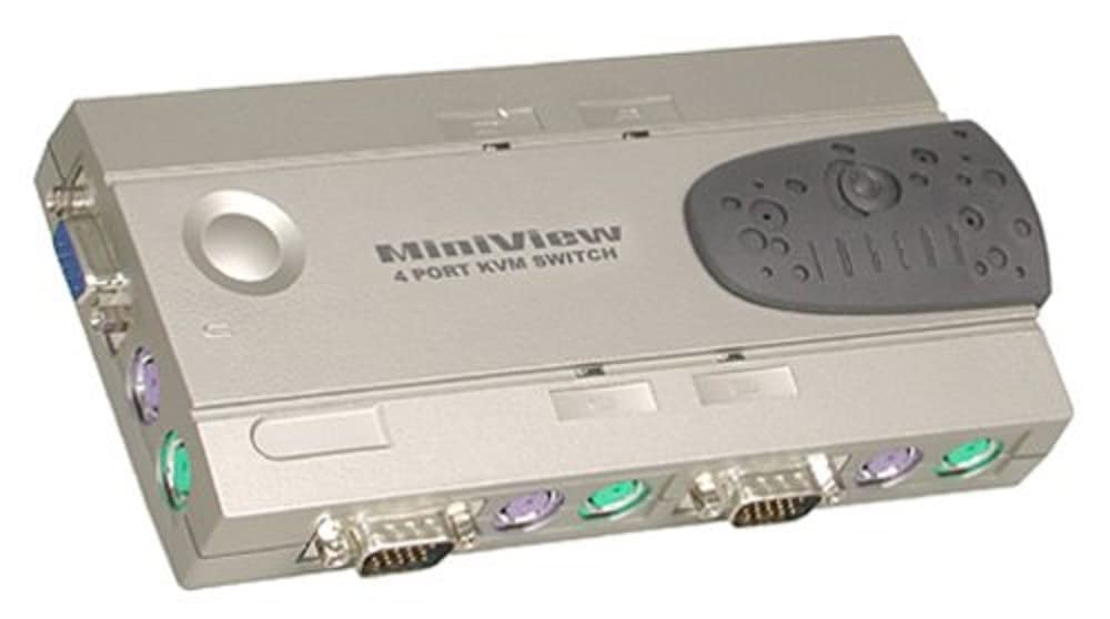 IOGEAR GCS14 4-Port MiniView PC PS/2 KVM Switch Kit with Cables (PS/2)