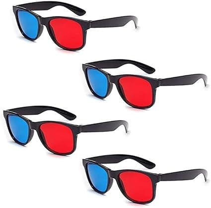4Pcs Red and Blue 3D Glasses Universal TV Movie Dimensional Video Frame DVD Game Glass 3D Style Glasses 3D Viewing Glasses, Televisions and Video