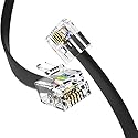 RetailAndBulk (2 Pack) 1.5 Foot Telephone Cord, Professional Grade Made in USA, 6P4C Male RJ11 Plugs with 50 Micron Gold Contacts, Pure Copper Wire