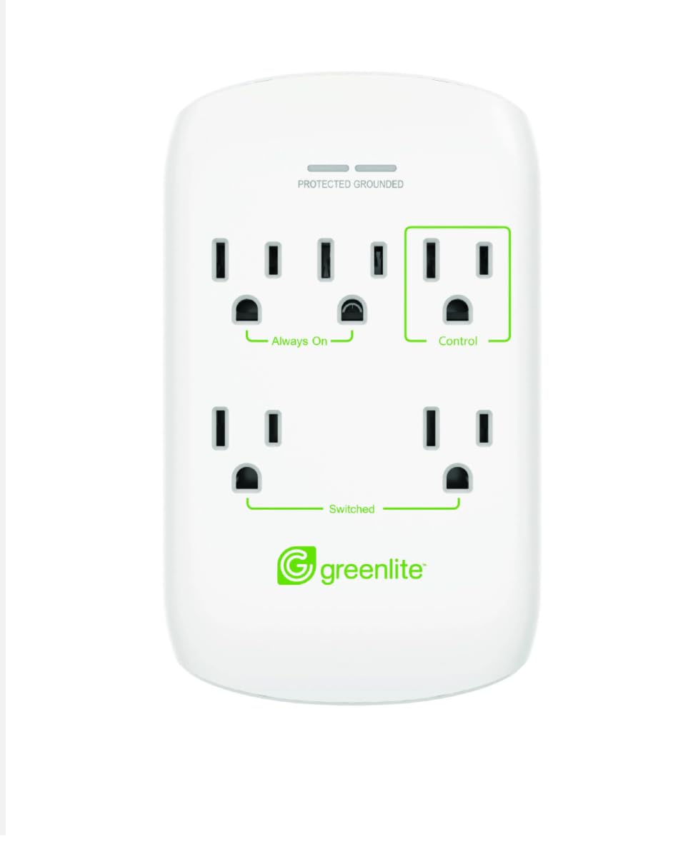 Greenlite Advanced Power Strip, 5-Outlet Wall Mount Surge Protector