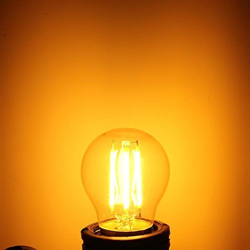 MaoTopCom 4W G45 Dimmable Candelabra LED Bulb, 2700K Warm White 400LM, E14 Base Lamp, G45 Clear Glass Globe Bulb, 40W Incandescent Replacement