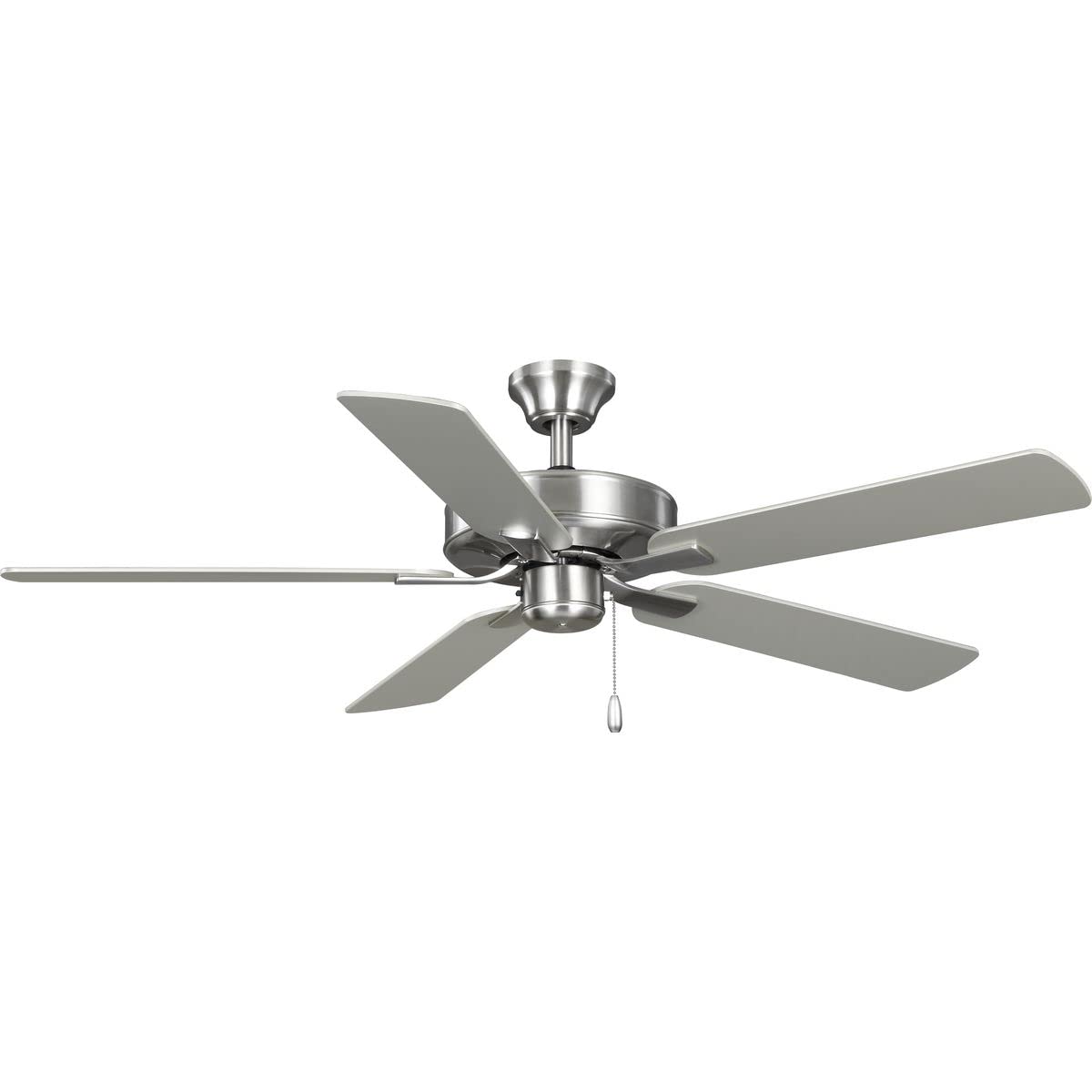 Progress Lighting P250084-009 AirPro 52-Inch AC Motor 5-Blade Ceiling Fan, 52x52x12.5 in, Transitional, Brushed Nickel