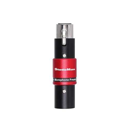 StudioMan DPM1 XLR Dynamic Microphones Preamp, 29dB Gain & Low-Noise Signal Boost, Plug-and-Play Metal Adapter,48V Phantom Power Required?not
