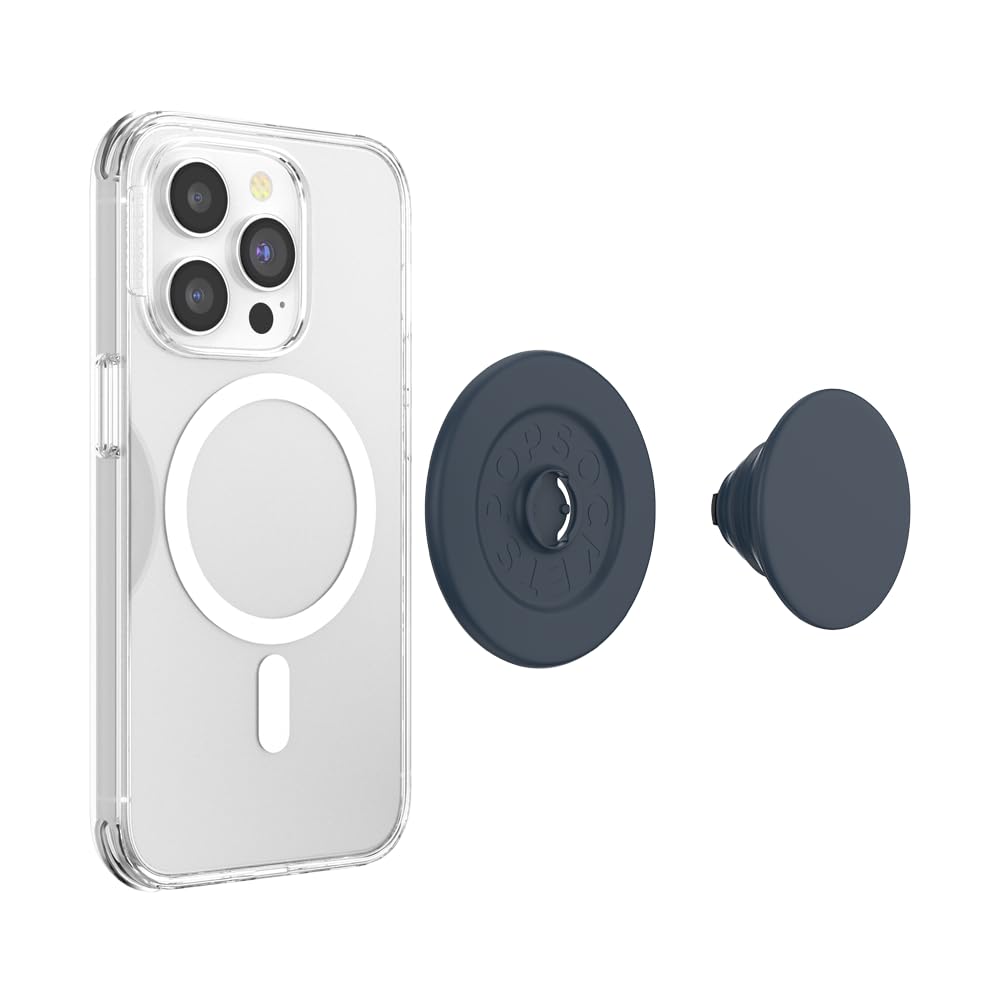 PopSockets Phone Grip for MagSafe, Magnetic Holder, Phone Stand - Soft Touch Navy