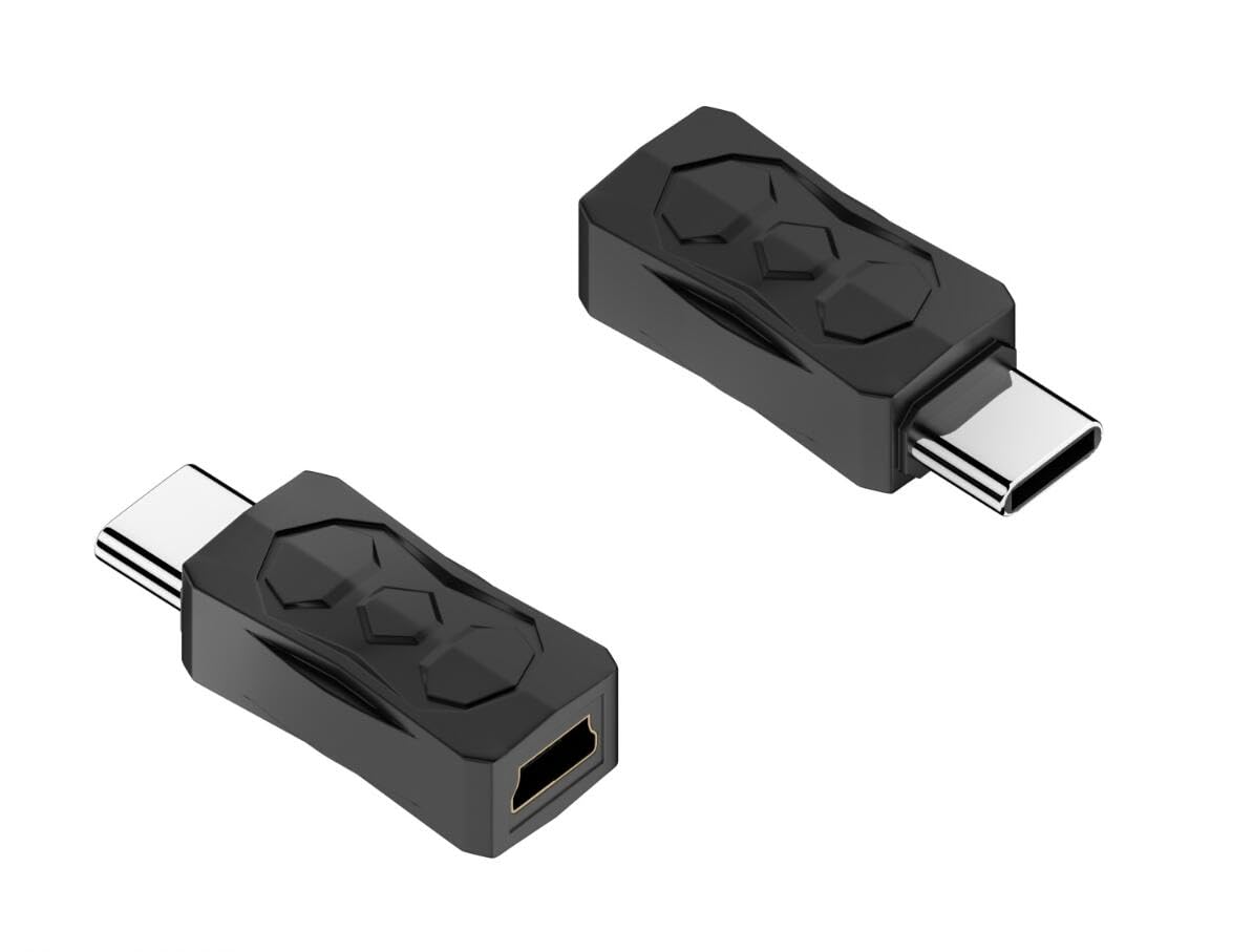 Accessonico USB Mini to USB-C, 2 Pack Mini-USB Female to USBC Male Adapter