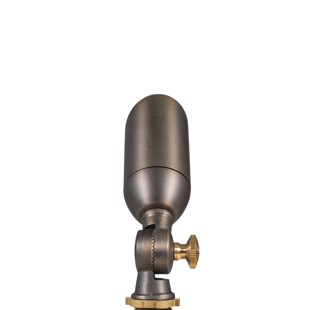 VOLT 12V Brass Mini Outdoor Spotlight (Bronze) for Low Voltage Landscape Lighting of Yard, Lawn, Garden, Patio, Trees & House