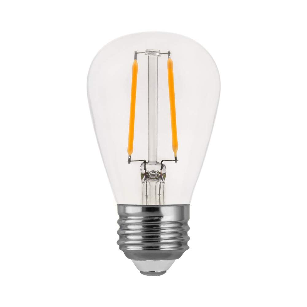 Euri Lighting ES14-2W1120, Non-Dimmable S14 Filament for String Lights, 2W (25W Equal), Warm White (2700K),180lm, 80CRI, E26, Wet & Enclosed Rated,15K