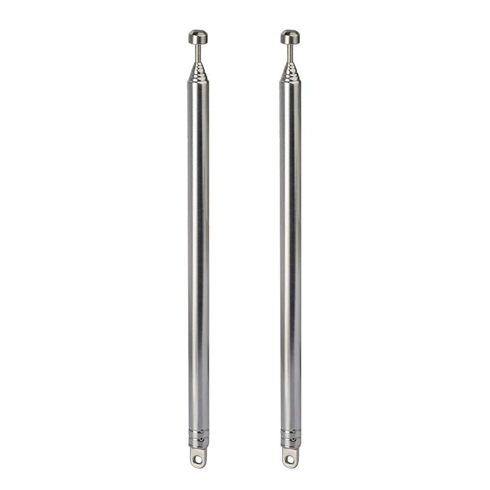 Bingfu 7 Sections Telescopic 74cm AM FM Antenna Portable Radio Antenna Replacement (2-Pack) Compatible with Indoor Portable Radio Home Stereo Receiver