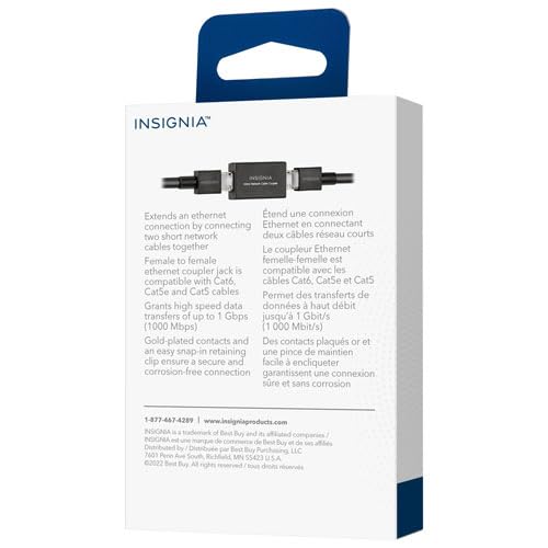 INSIGNIA Ethernet Connectivity & Network Adapter Series - USB 3.0 to RJ45, USB-C to RJ45, Cat-6 & Cat-7 High-Speed Cables for PC, Laptop, Router