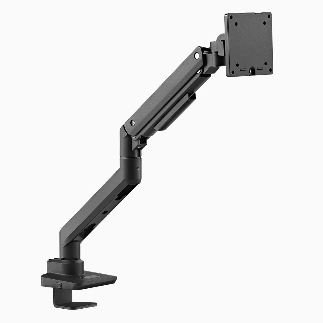 Desky Heavy Duty Ultrawide Monitor Arm - Adjustable Gas Spring Desk Mount for 17-49" Monitors, VESA 75/100, 44 lbs Capacity - White