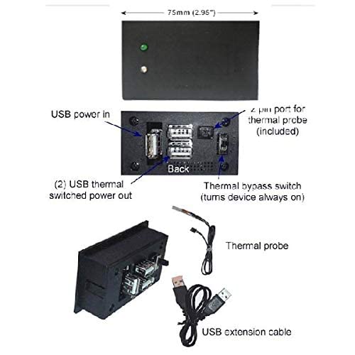 Coolerguys Thermostat Controlled Single 120mm USB Fan Kit