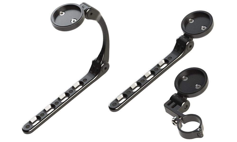 TRIRIG Polymount 3 in 1 Aero Bars Out Front Bike Computer Mount BTA Holder & Riser with Action Camera Clamp Mount - Compatible with Wahoo & Garmin