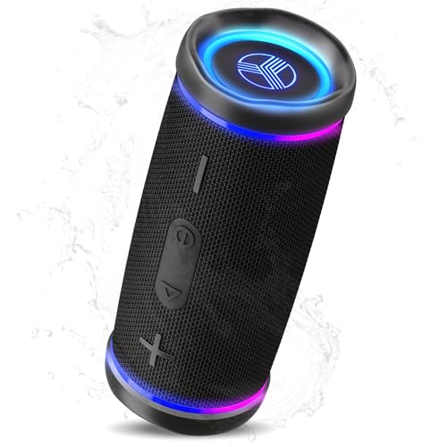 TREBLAB HD77 - Waterproof Bluetooth Speaker, 25W Loud 360° Sound, Deep Bass, IPX7, TWS Pairing, RGB Lights, 20H Battery, Portable Wireless Speaker