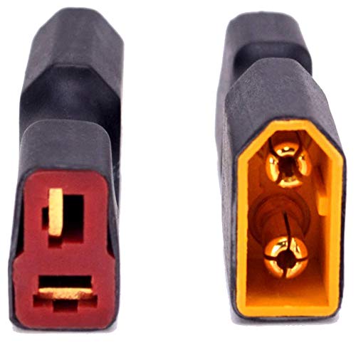 Yiqigou 4 Pcs Wireless XT60 Plug Male Connector to Deans T Plug Female Connector and 4 Pcs Wireless XT60 Plug Female Connector to Deans T Plug Male