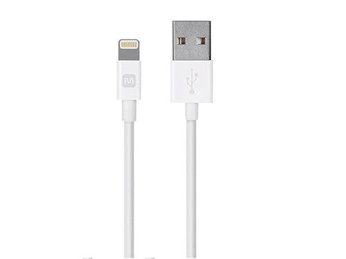 Monoprice Lightning to USB Type-A Charging Cable - Apple MFi Certified, 3 Feet, White - Essential Series